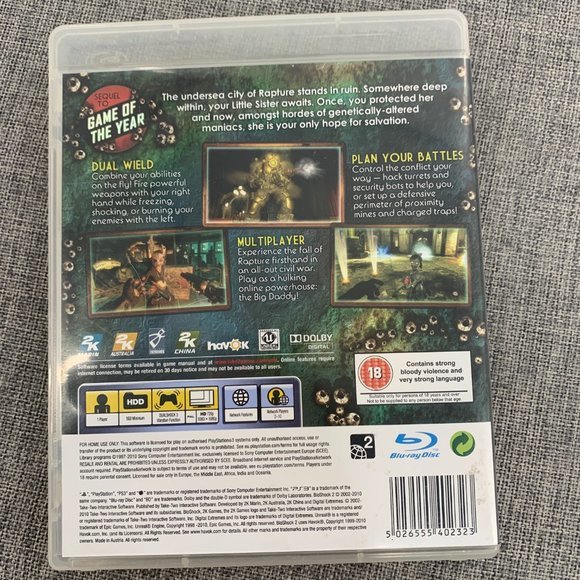 PS3 Bioshock 2 Playstation 3 Very Good Pre-Owned Condition - Picture 2 of 9